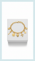 Polished Gold Charm Bracelet