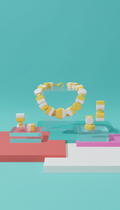 Geometric charm anklet in lemon and white